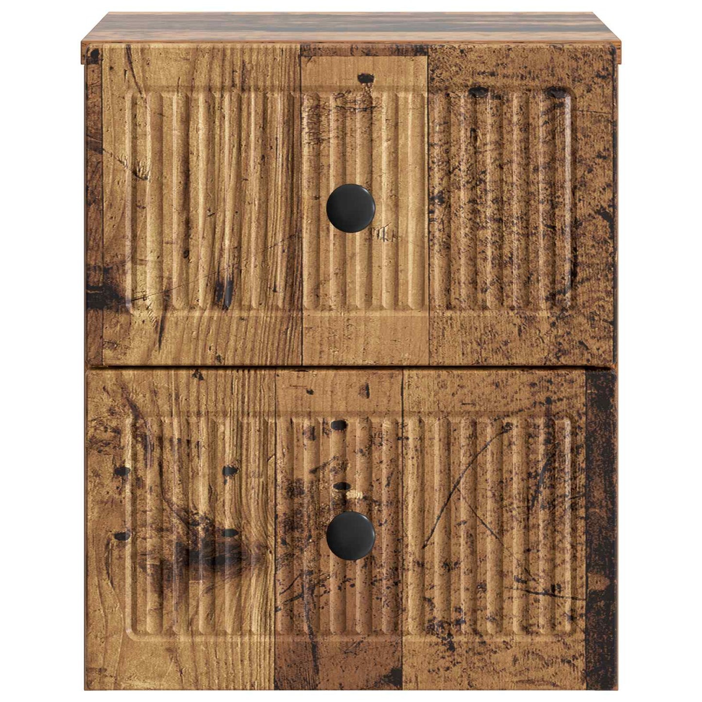 Wandmontierter Nachttisch 2 Stk. Altholz 33 x 34,5 x 40 cm