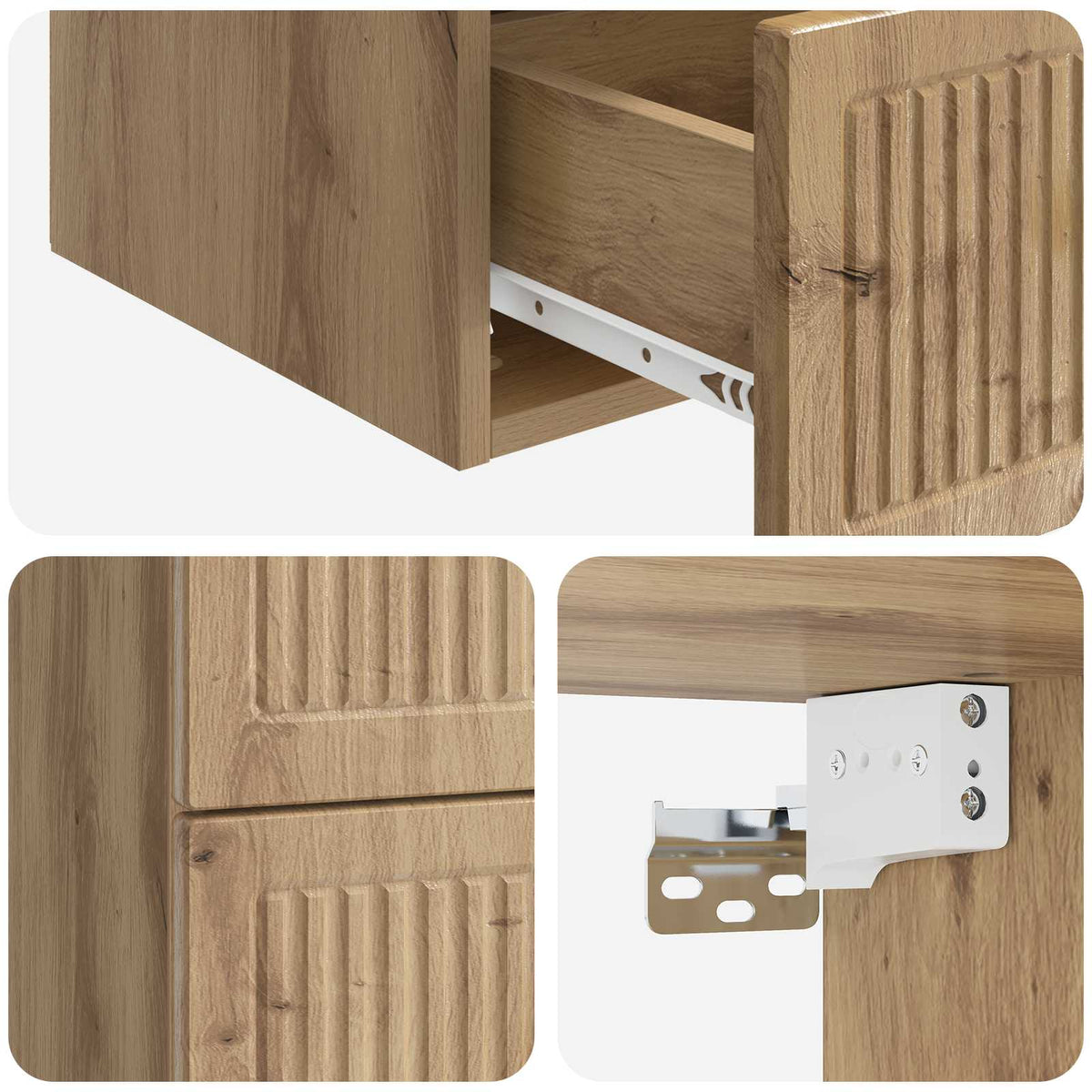 Wandmontierter Nachttisch Artisan-Eiche 33 x 34,5 x 40 cm