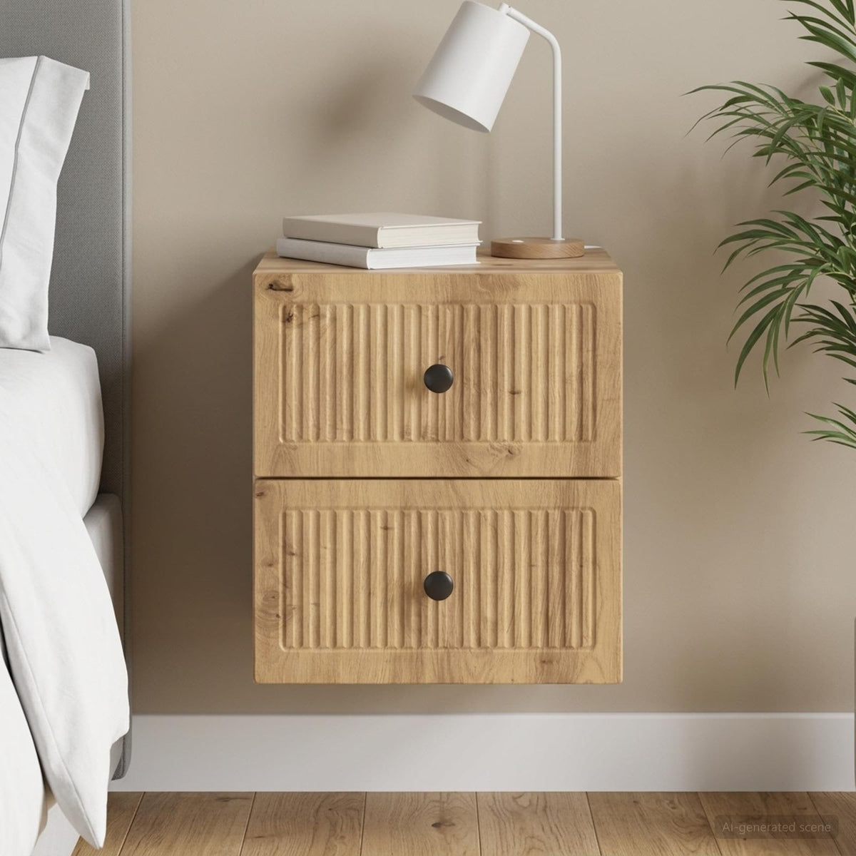 Wandmontierter Nachttisch Artisan-Eiche 33 x 34,5 x 40 cm