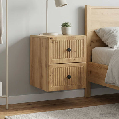 Wandmontierter Nachttisch 2 stk. Artisan-Eiche