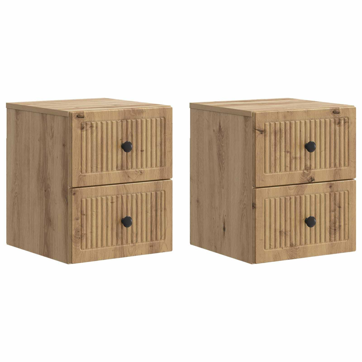 Wandmontierter Nachttisch 2 stk. Artisan-Eiche