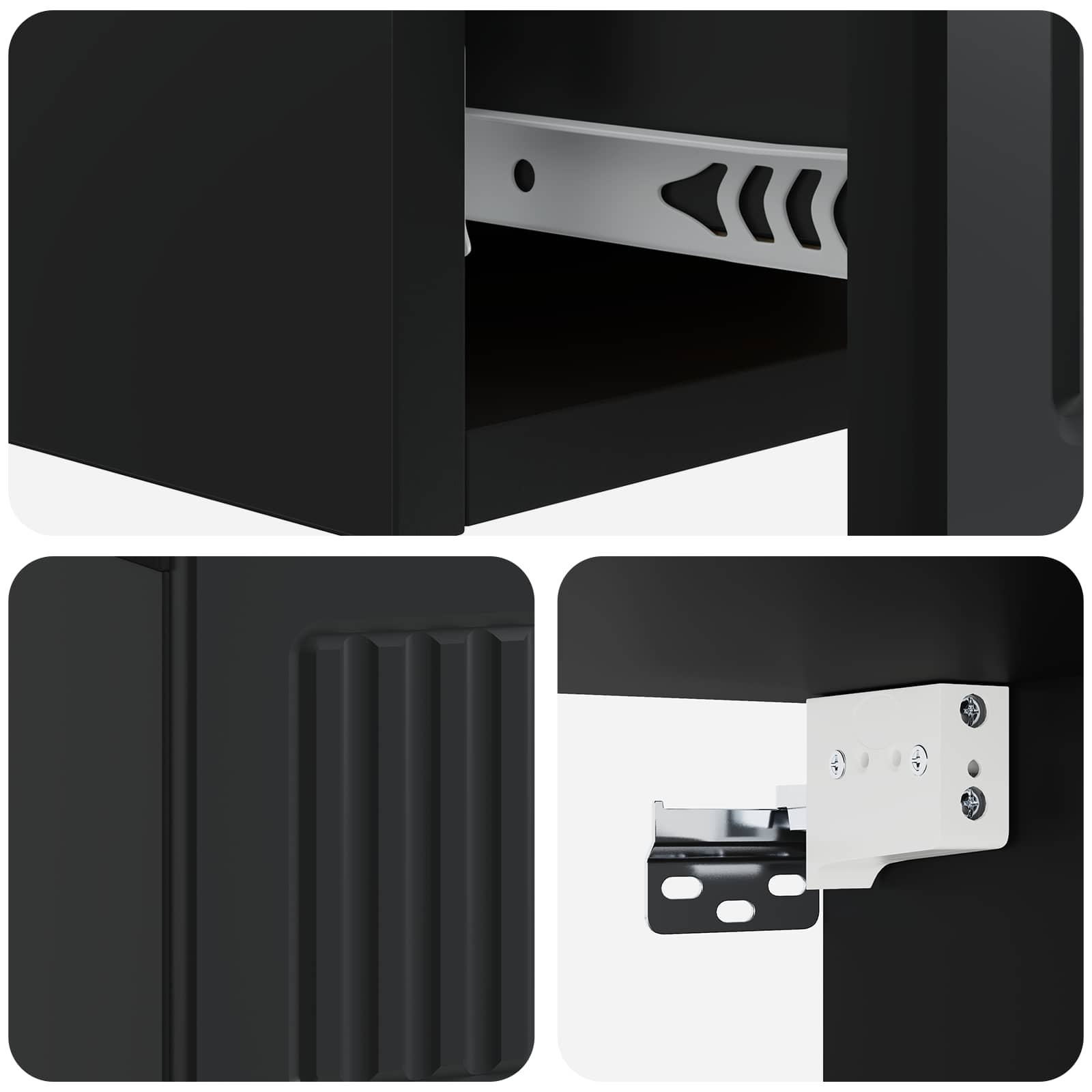 Wandmontierter Beistelltisch Schwarz 59 x 34,5 x 17 cm