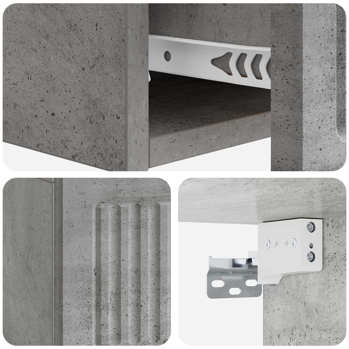 Wandmontierter Beistelltisch Betongrau 59 x 34,5 x 17 cm
