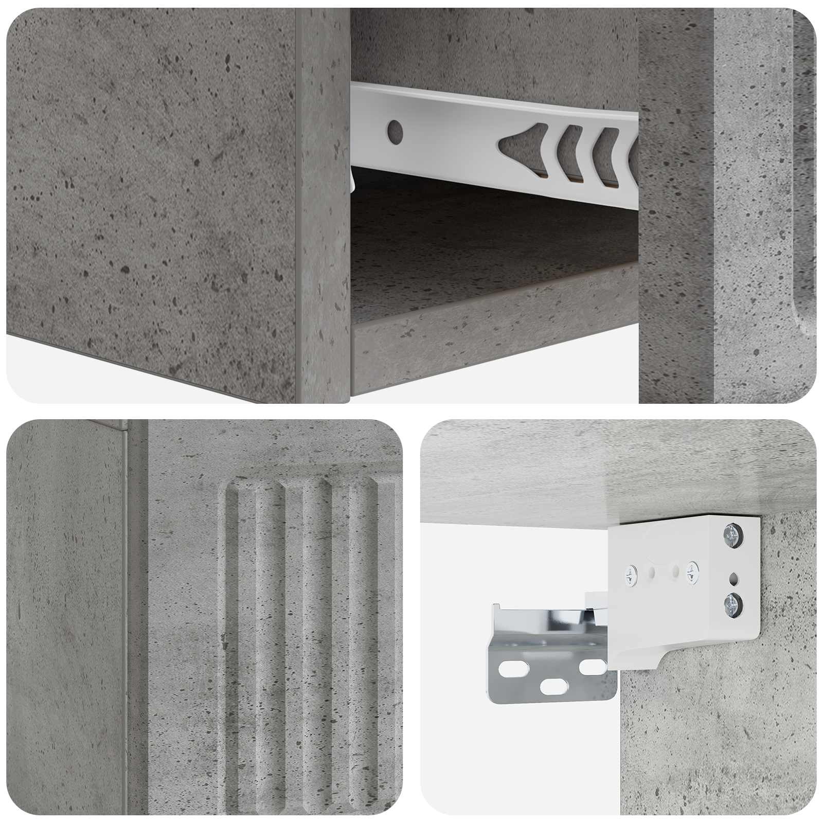 Wandmontierter Beistelltisch Betongrau 59 x 34,5 x 17 cm