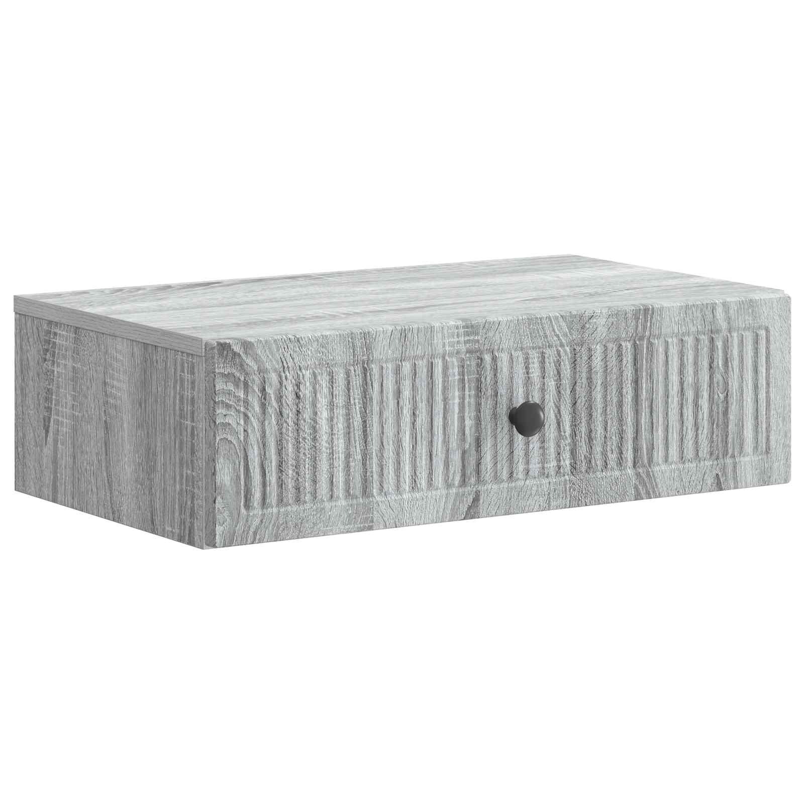 Wandmontierter Beistelltisch Graues Sonoma 59 x 34,5 x 17 cm