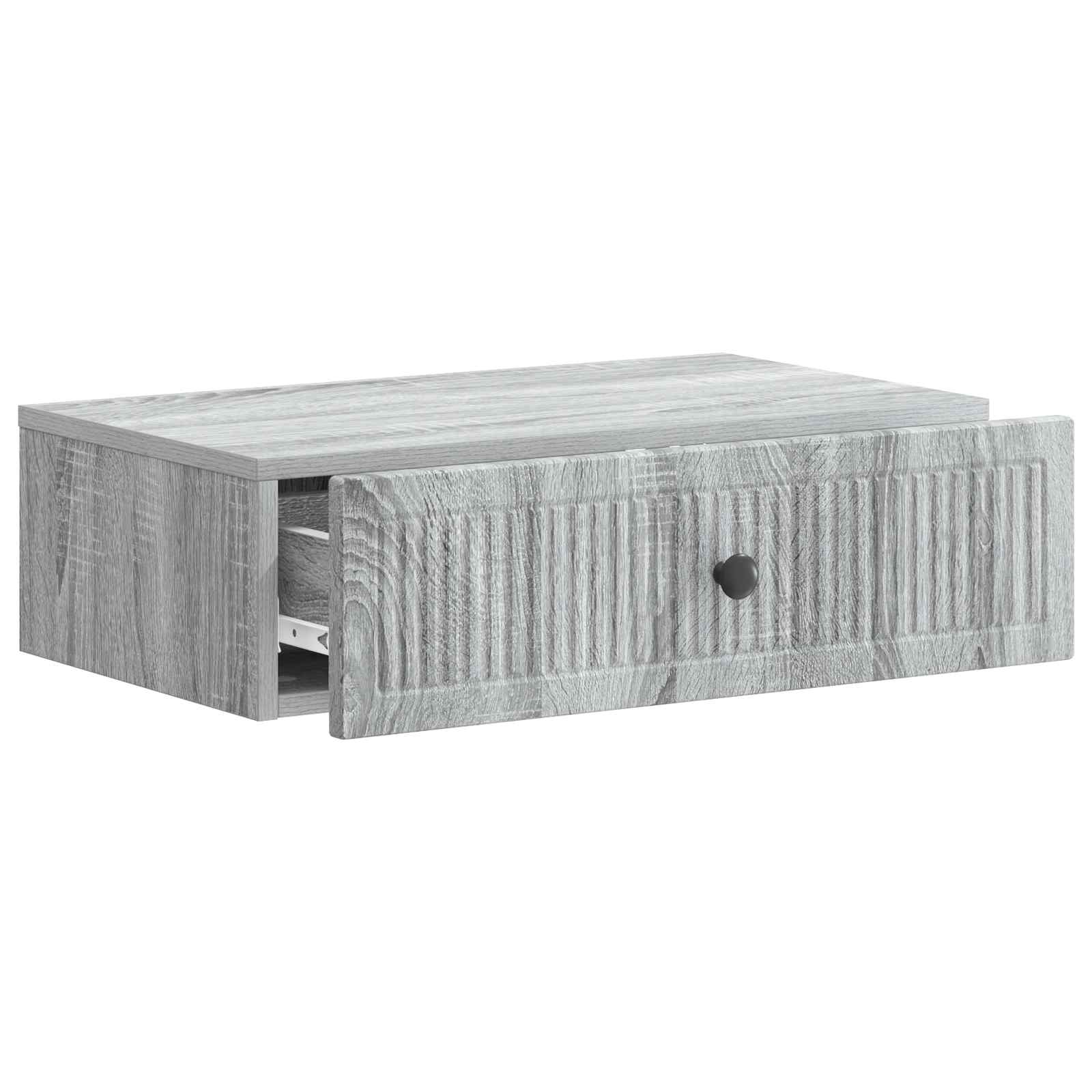 Wandmontierter Beistelltisch Graues Sonoma 59 x 34,5 x 17 cm