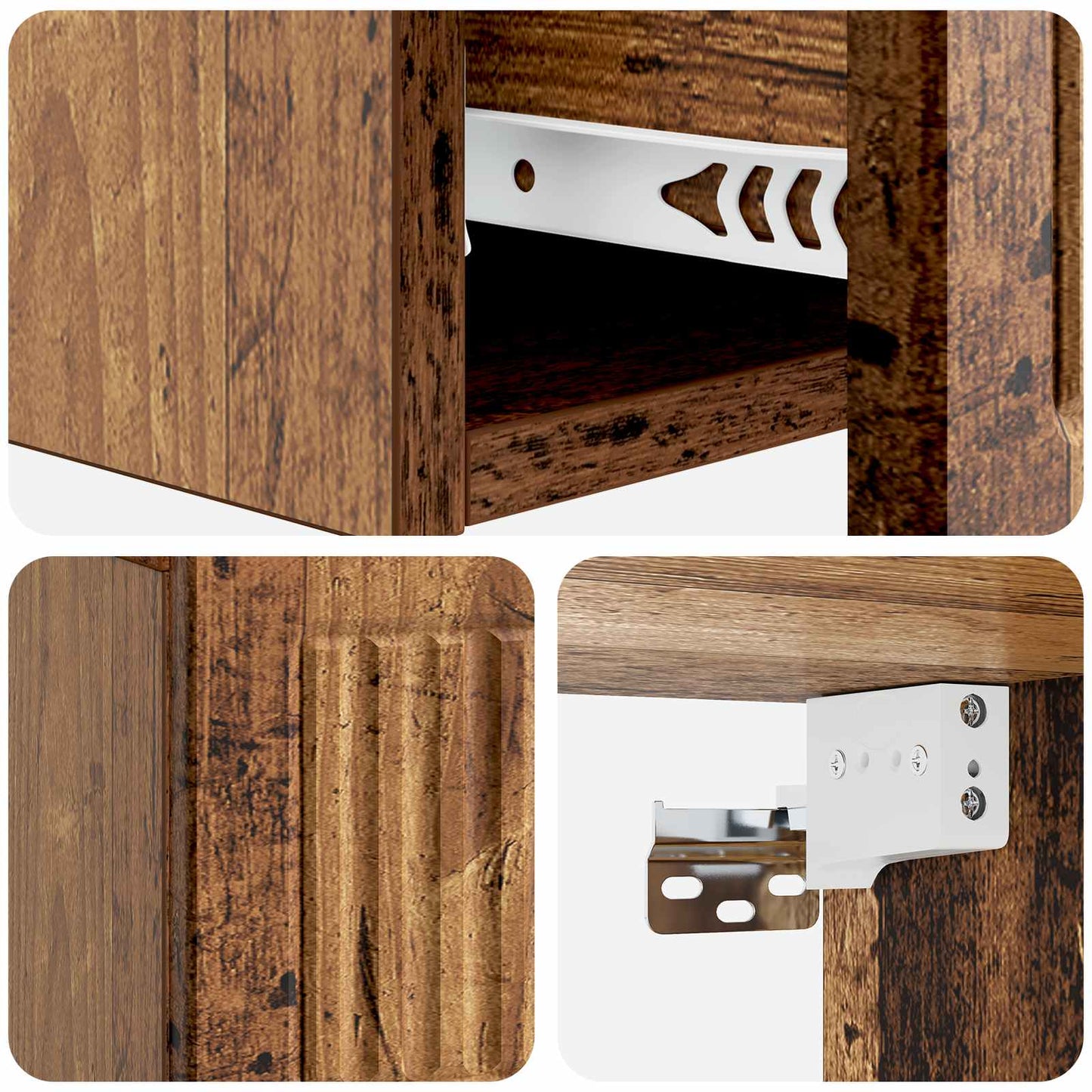 Wandmontierter Beistelltisch Altholz 59 x 34,5 x 17 cm