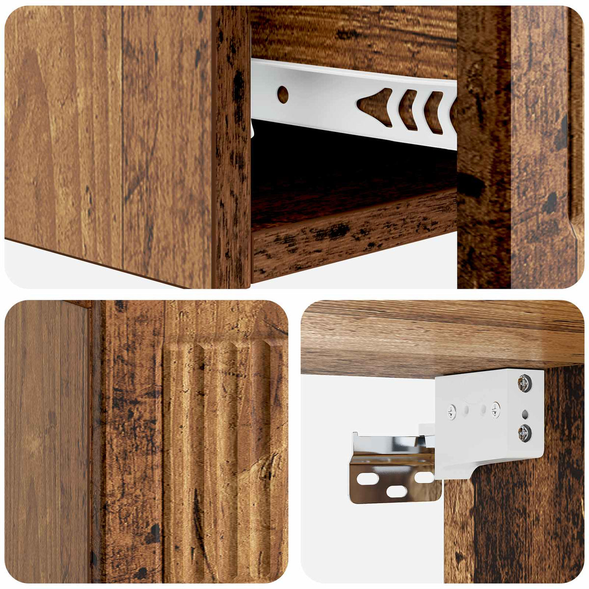 Wandmontierter Beistelltisch Altholz 59 x 34,5 x 17 cm