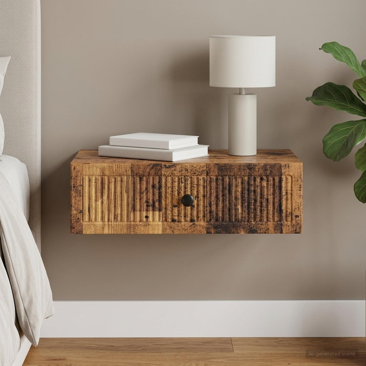 Wandmontierter Beistelltisch Altholz 59 x 34,5 x 17 cm