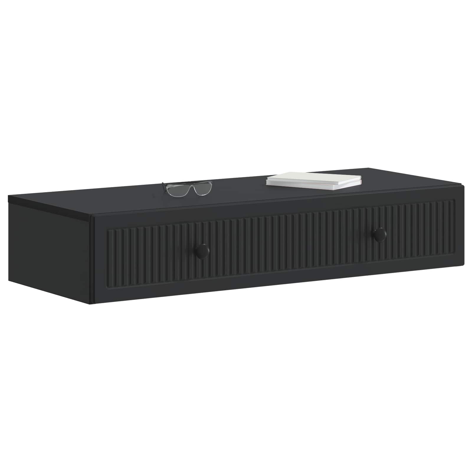 Wandmontierter Beistelltisch Schwarz 87,5 x 34,5 x 17 cm