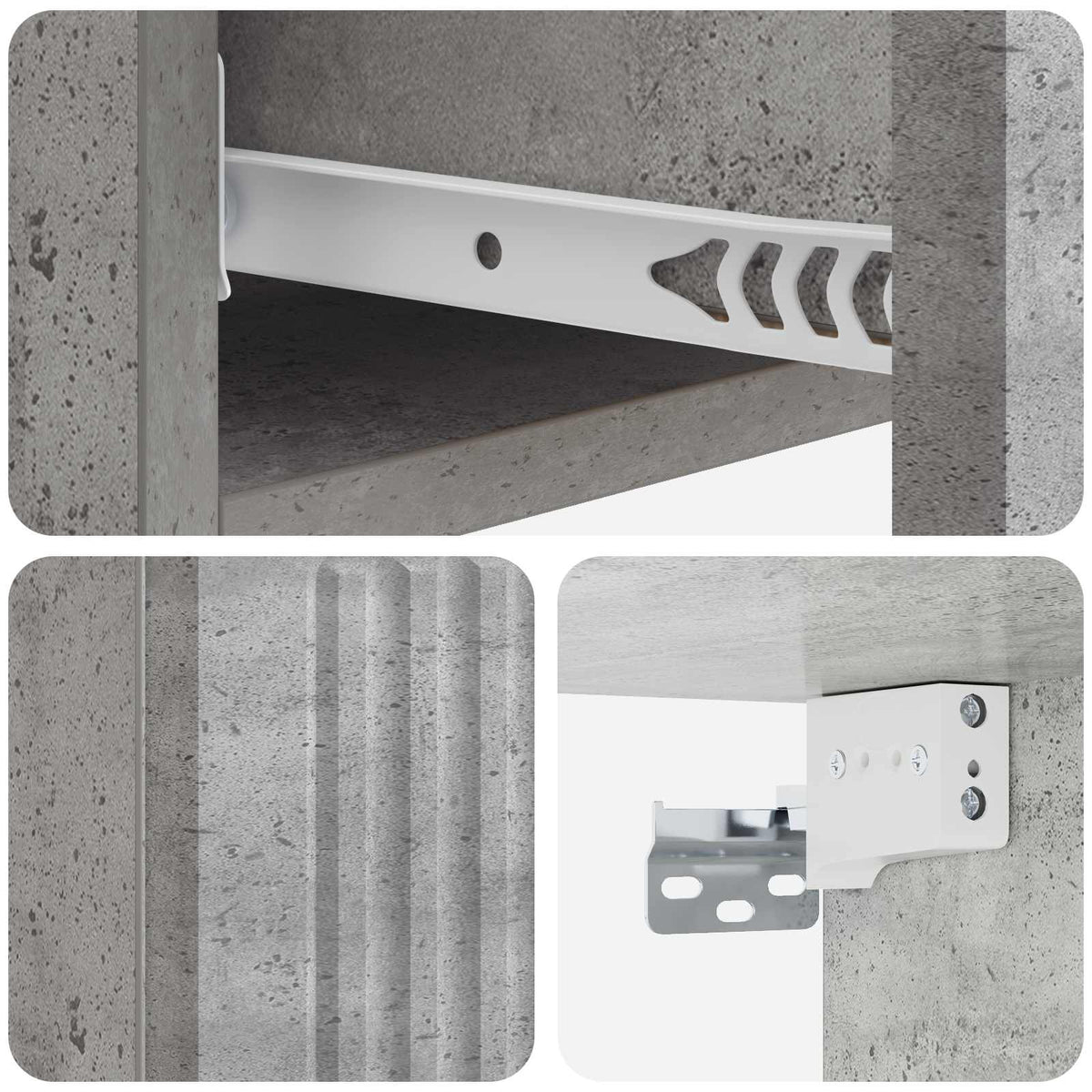Wandmontierter Beistelltisch Betongrau 87,5 x 34,5 x 17 cm