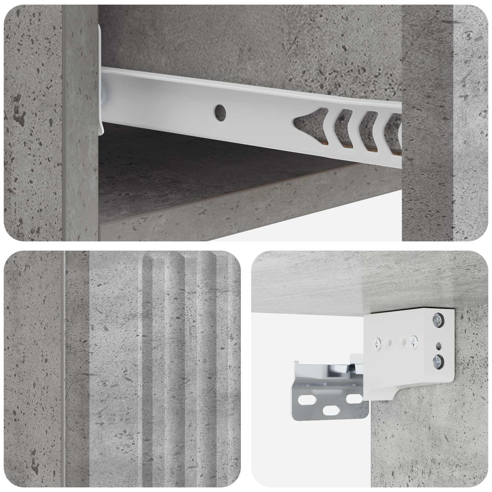 Wandmontierter Beistelltisch Betongrau 87,5 x 34,5 x 17 cm
