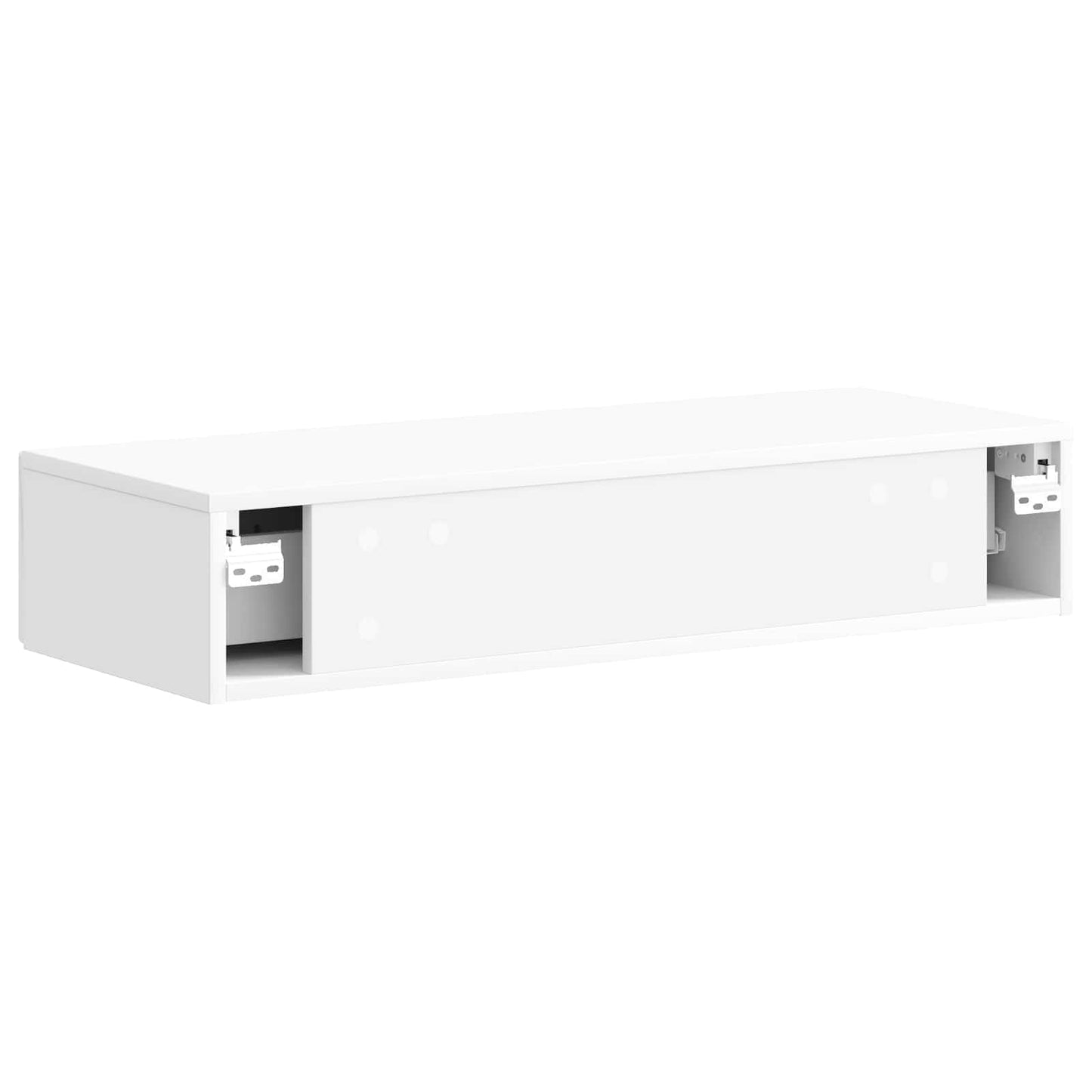 Wandmontierter Beistelltisch Hochglanz Weiß 87,5 x 34,5 x 17 cm