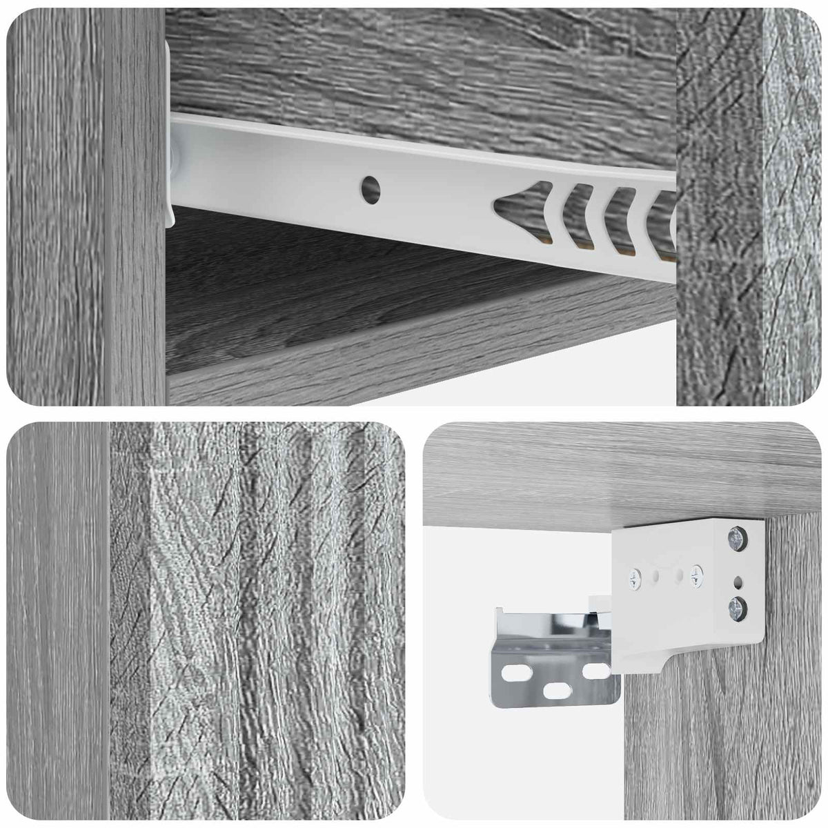 Wandmontierter Beistelltisch Graues Sonoma 87,5 x 34,5 x 17 cm