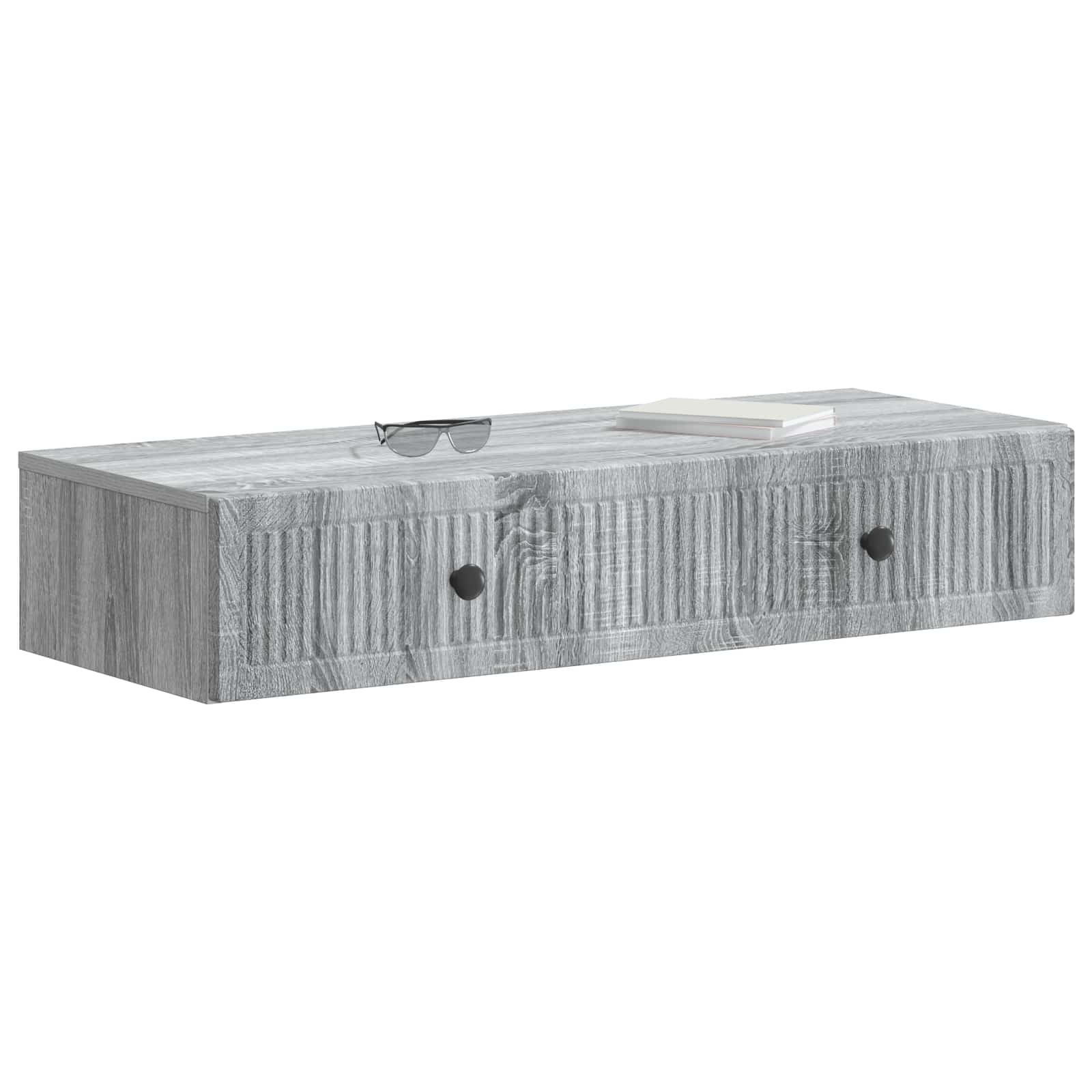 Wandmontierter Beistelltisch Graues Sonoma 87,5 x 34,5 x 17 cm