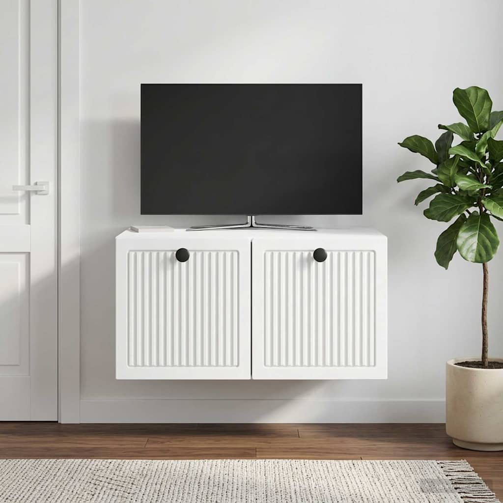 Wandmontierter TV-Schrank Weiß 59,5 x 41 x 30 cm Holzwerkstoff