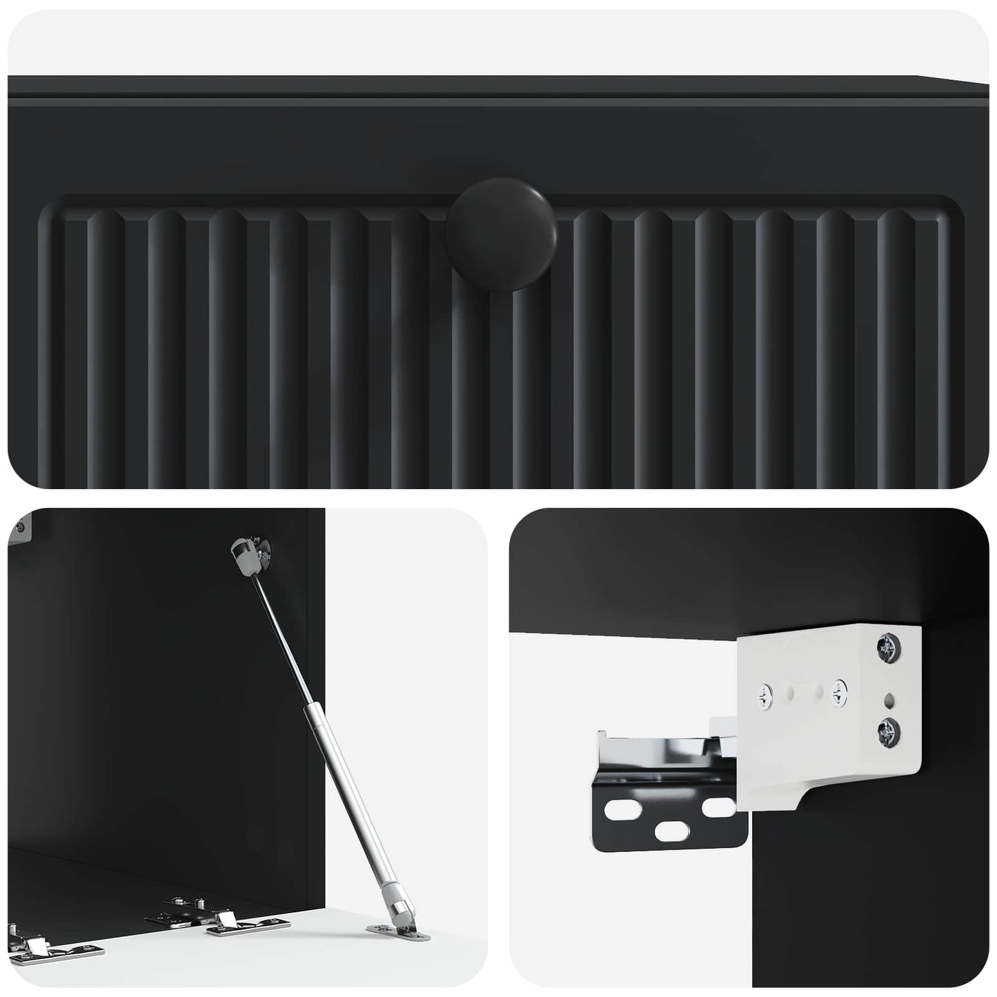 Wandmontierter TV-Schrank Schwarz 59,5 x 41 x 30 cm
