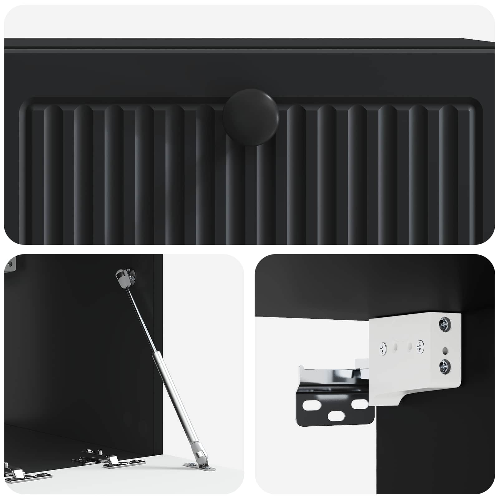 Wandmontierter TV-Schrank Schwarz 59,5 x 41 x 30 cm
