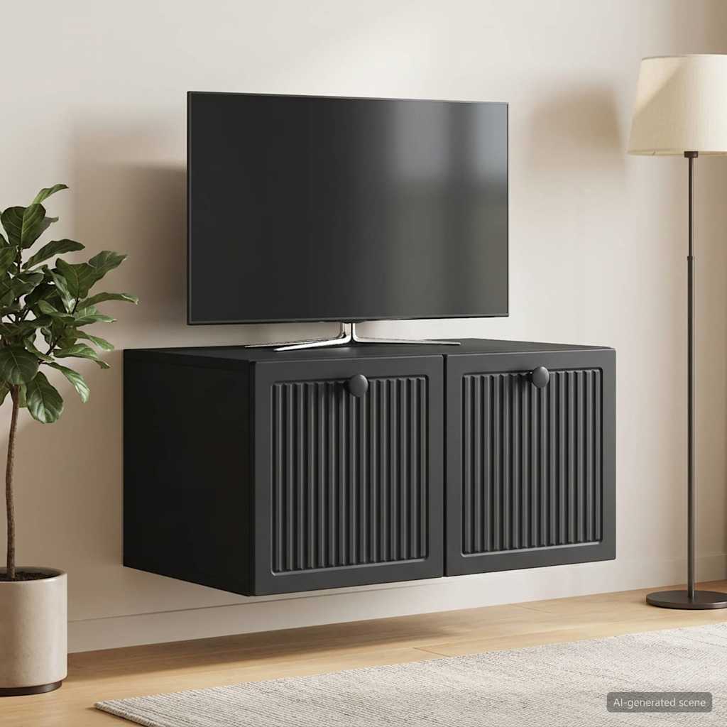Wandmontierter TV-Schrank Schwarz 59,5 x 41 x 30 cm