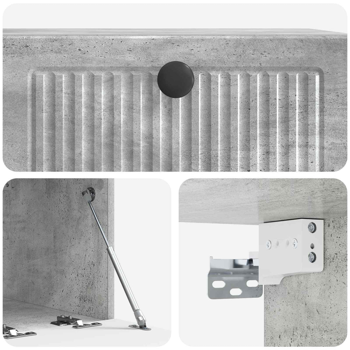 Wandmontierter TV-Schrank Betongrau 59,5 x 41 x 30 cm