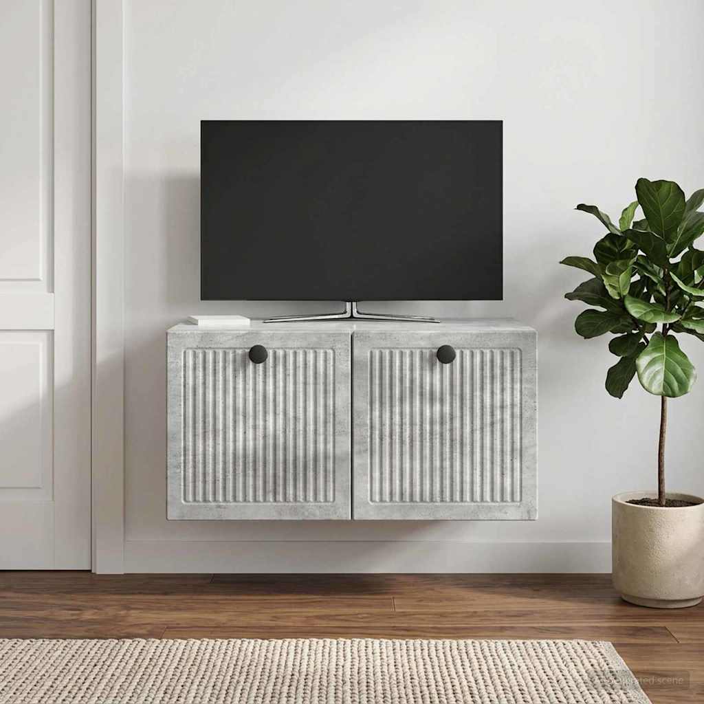 Wandmontierter TV-Schrank Betongrau 59,5 x 41 x 30 cm