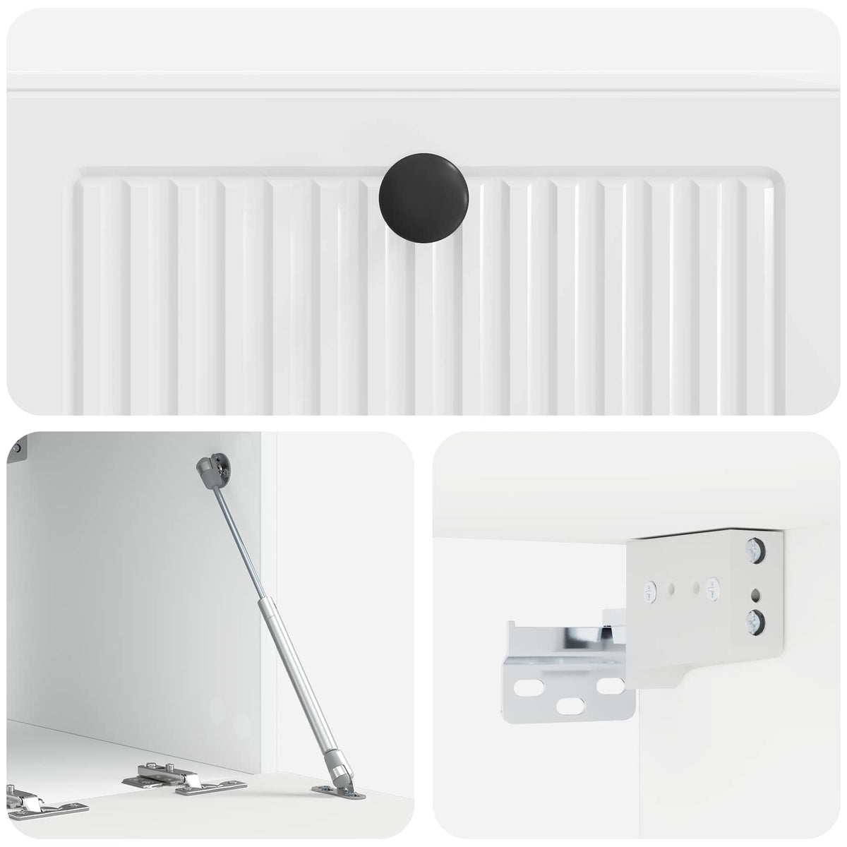 Wandmontierter TV-Schrank Hochglanz Weiß 59,5 x 41 x 30 cm