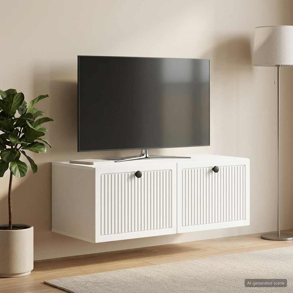 Wandmontierter TV-Schrank Weiß 78,5 x 41 x 30 cm Holzwerkstoff