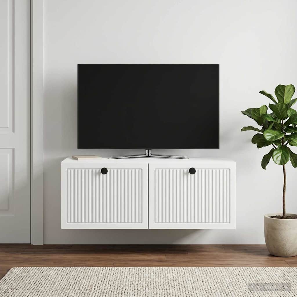 Wandmontierter TV-Schrank Weiß 78,5 x 41 x 30 cm Holzwerkstoff