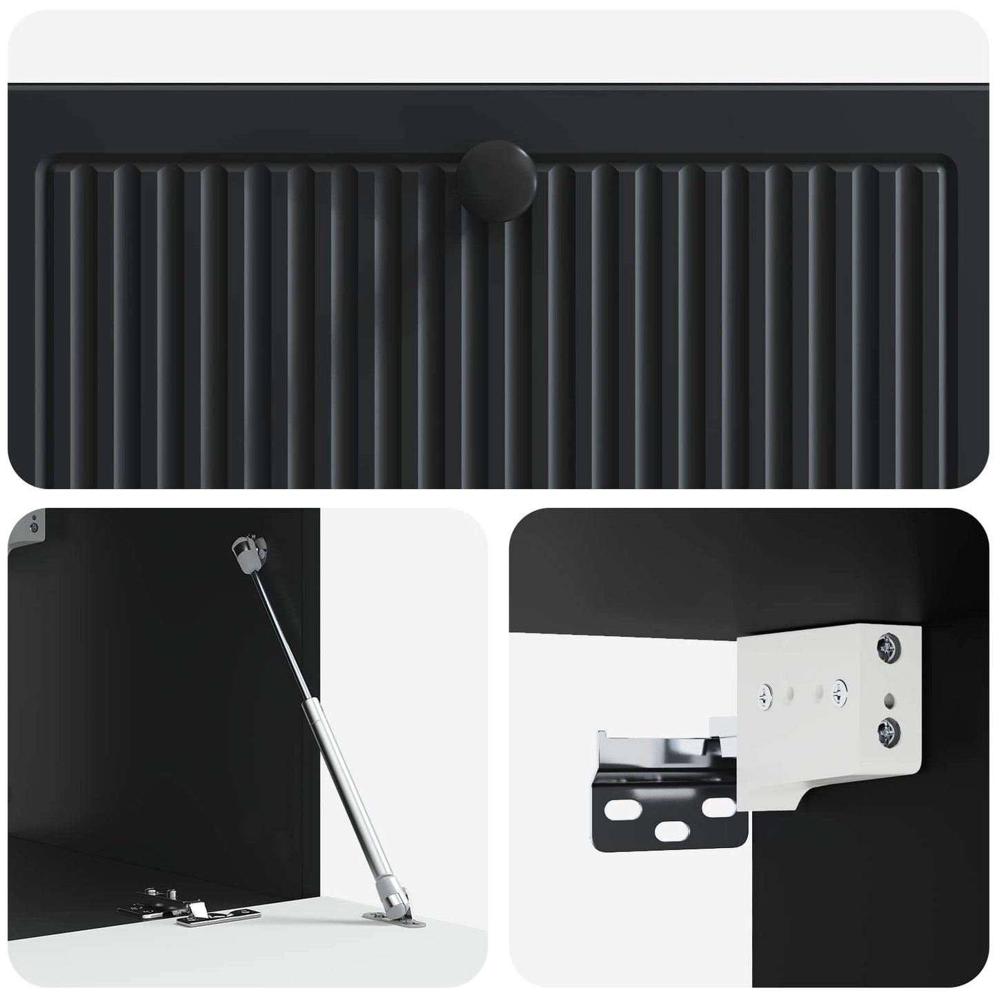 Wandmontierter TV-Schrank Schwarz 78,5 x 41 x 30 cm