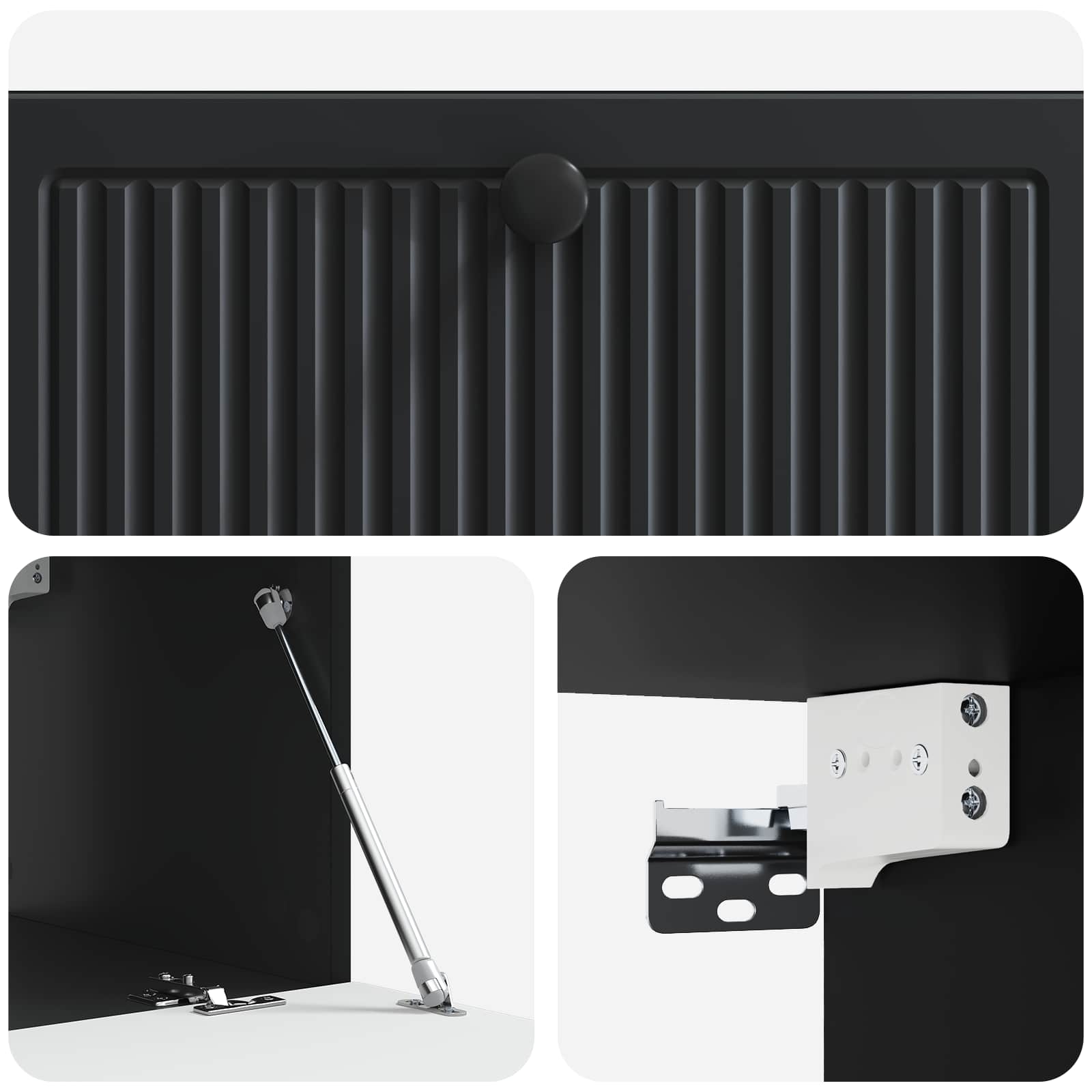 Wandmontierter TV-Schrank Schwarz 78,5 x 41 x 30 cm