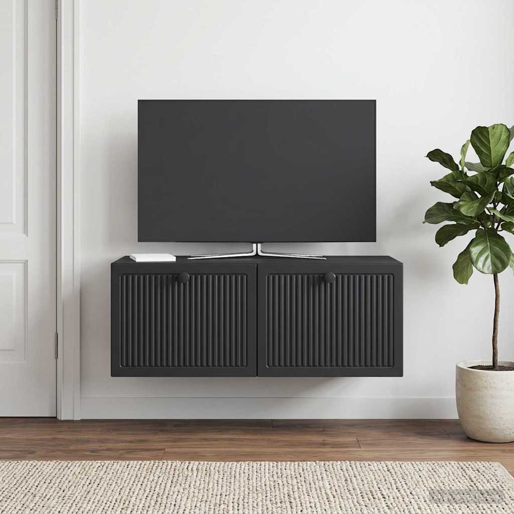 Wandmontierter TV-Schrank Schwarz 78,5 x 41 x 30 cm