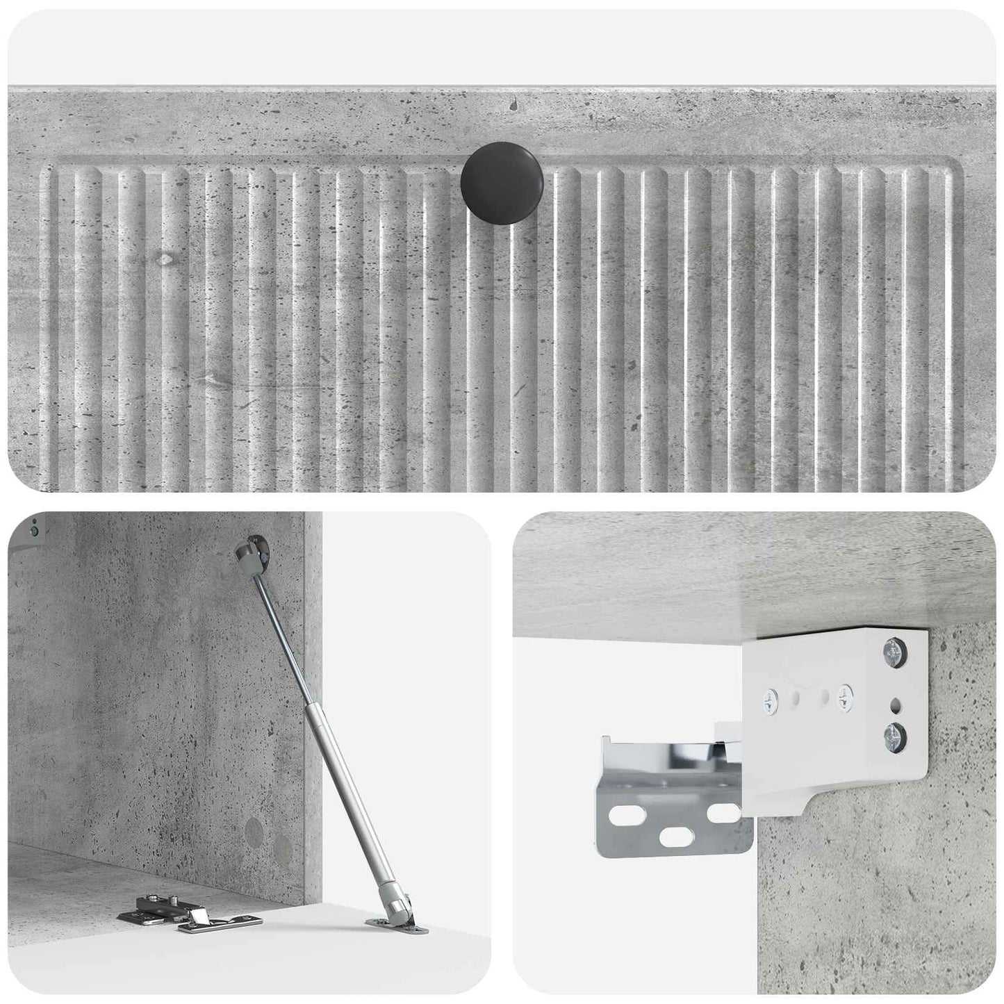 Wandmontierter TV-Schrank Betongrau 78,5 x 41 x 30 cm