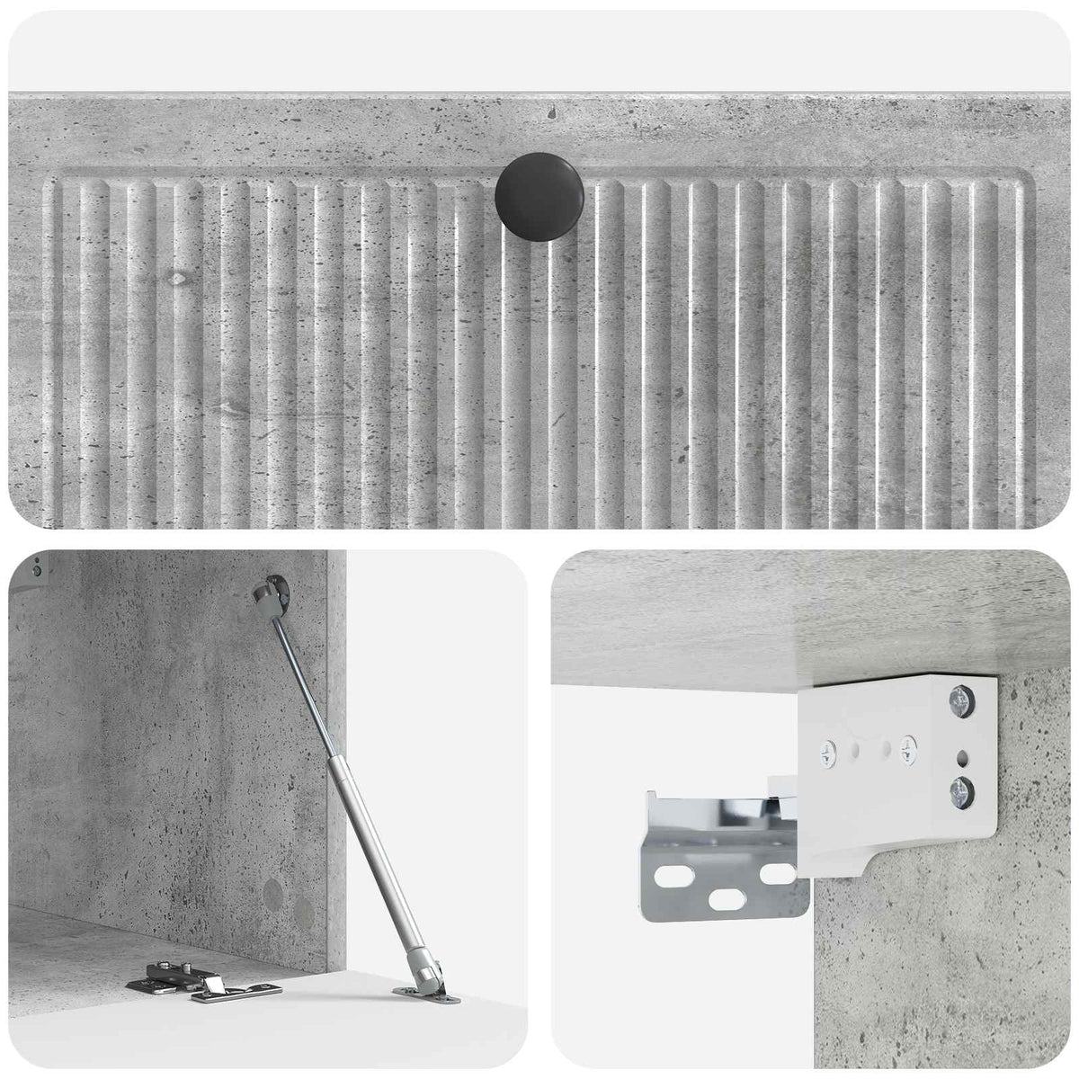 Wandmontierter TV-Schrank Betongrau 78,5 x 41 x 30 cm