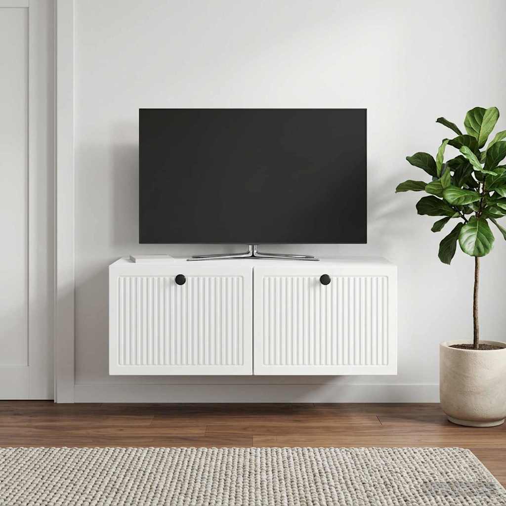 Wandmontierter TV-Schrank Hochglanz Weiß 78,5 x 41 x 30 cm