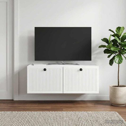Wandmontierter TV-Schrank Hochglanz Weiß 78,5 x 41 x 30 cm