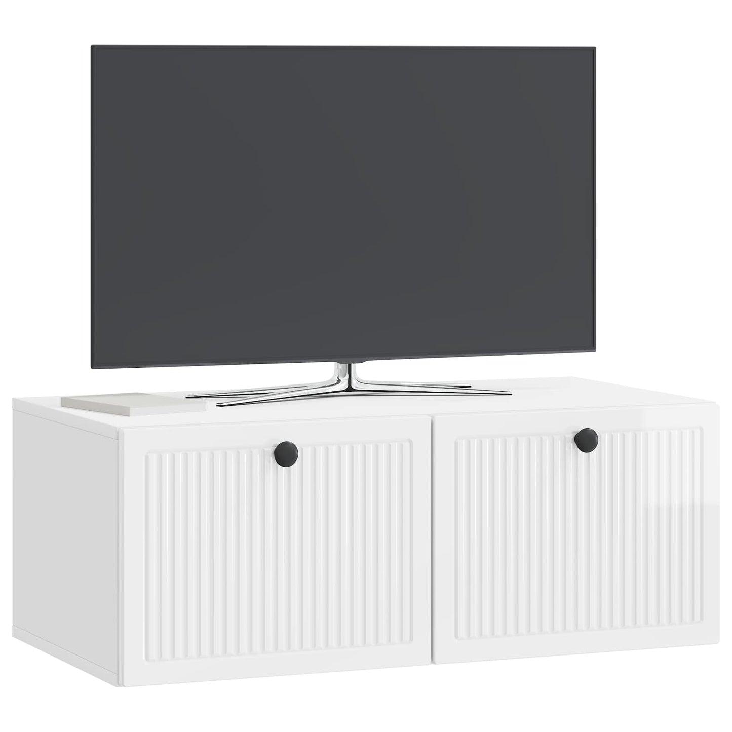 Wandmontierter TV-Schrank Hochglanz Weiß 78,5 x 41 x 30 cm