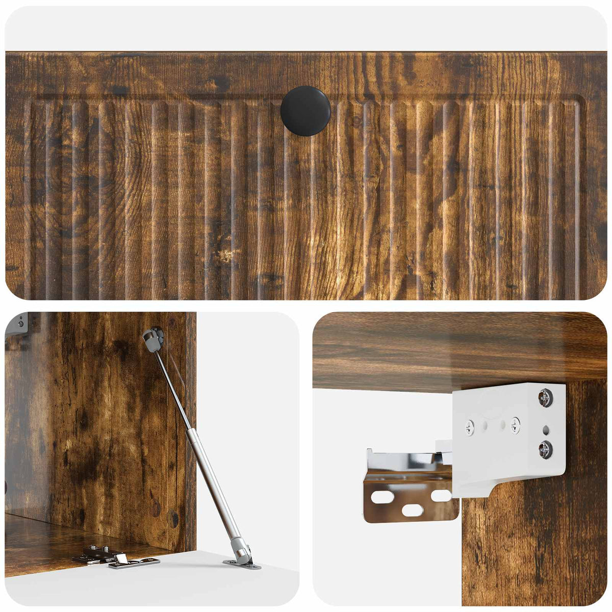 Wandmontierter TV-Schrank Geräucherte Eiche 78,5 x 41 x 30 cm