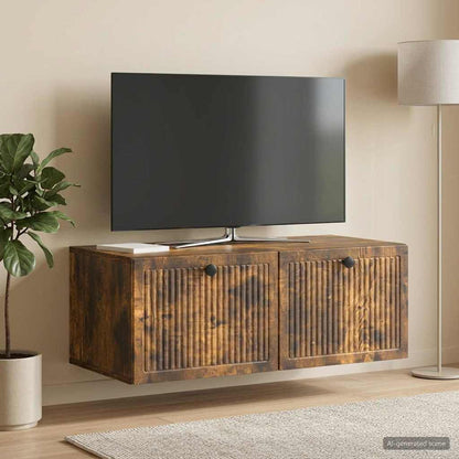 Wandmontierter TV-Schrank Geräucherte Eiche 78,5 x 41 x 30 cm