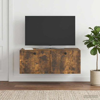Wandmontierter TV-Schrank Geräucherte Eiche 78,5 x 41 x 30 cm