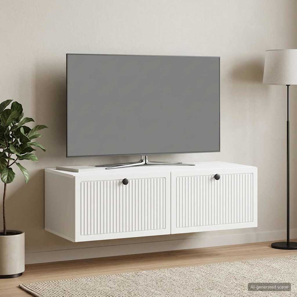 Wandmontierter TV-Schrank Weiß 98 x 41 x 30 cm Holzwerkstoff