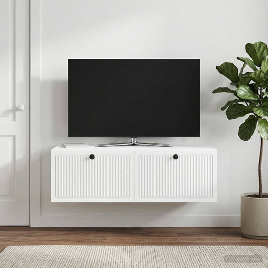 Wandmontierter TV-Schrank Weiß 98 x 41 x 30 cm Holzwerkstoff