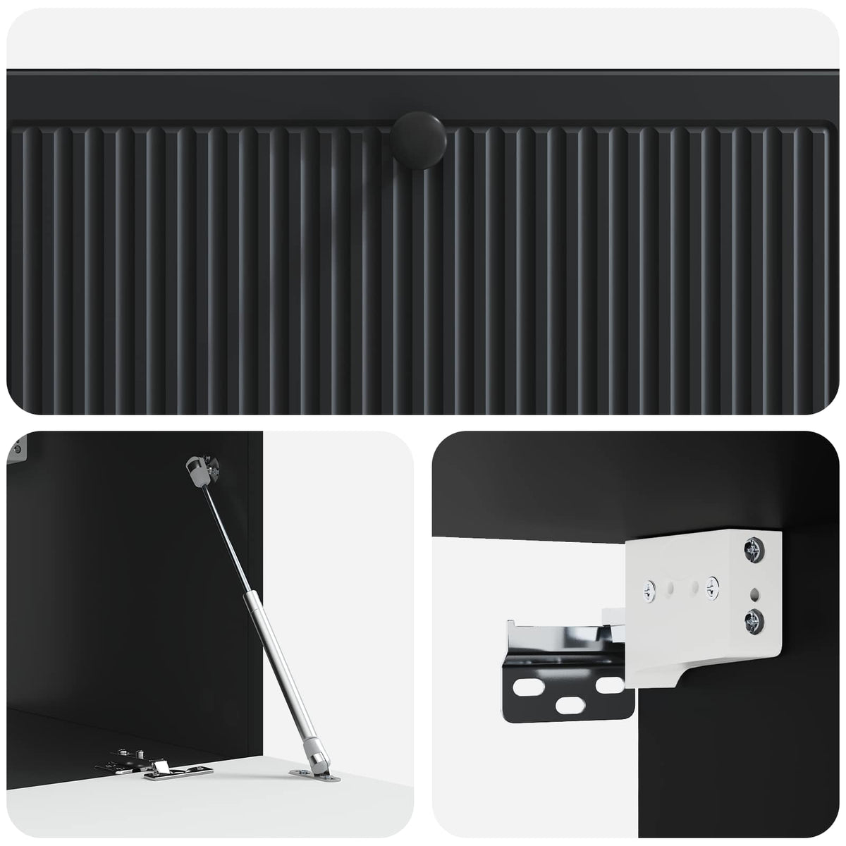 Wandmontierter TV-Schrank Schwarz 98 x 41 x 30 cm Holzwerkstoff
