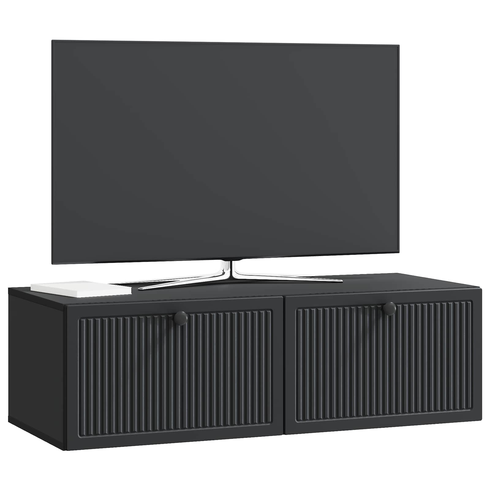 Wandmontierter TV-Schrank Schwarz 98 x 41 x 30 cm Holzwerkstoff