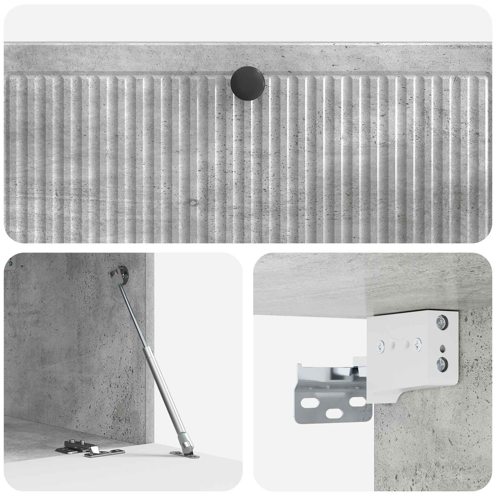 Wandmontierter TV-Schrank Betongrau 98 x 41 x 30 cm