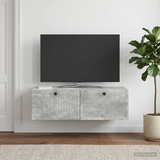 Wandmontierter TV-Schrank Betongrau 98 x 41 x 30 cm