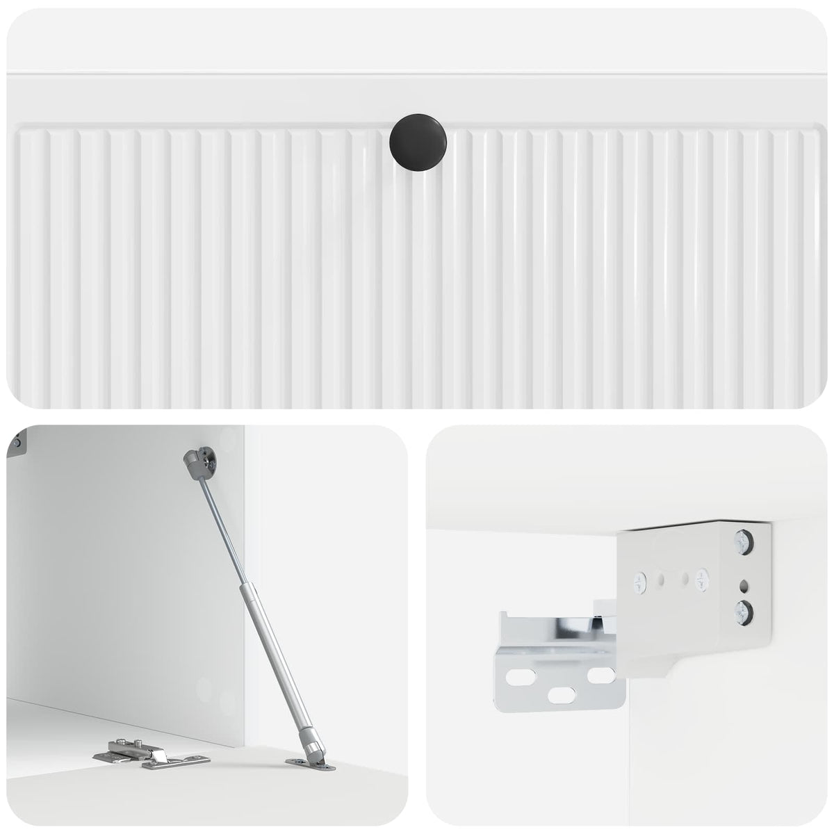 Wandmontierter TV-Schrank Hochglanz Weiß 98 x 41 x 30 cm