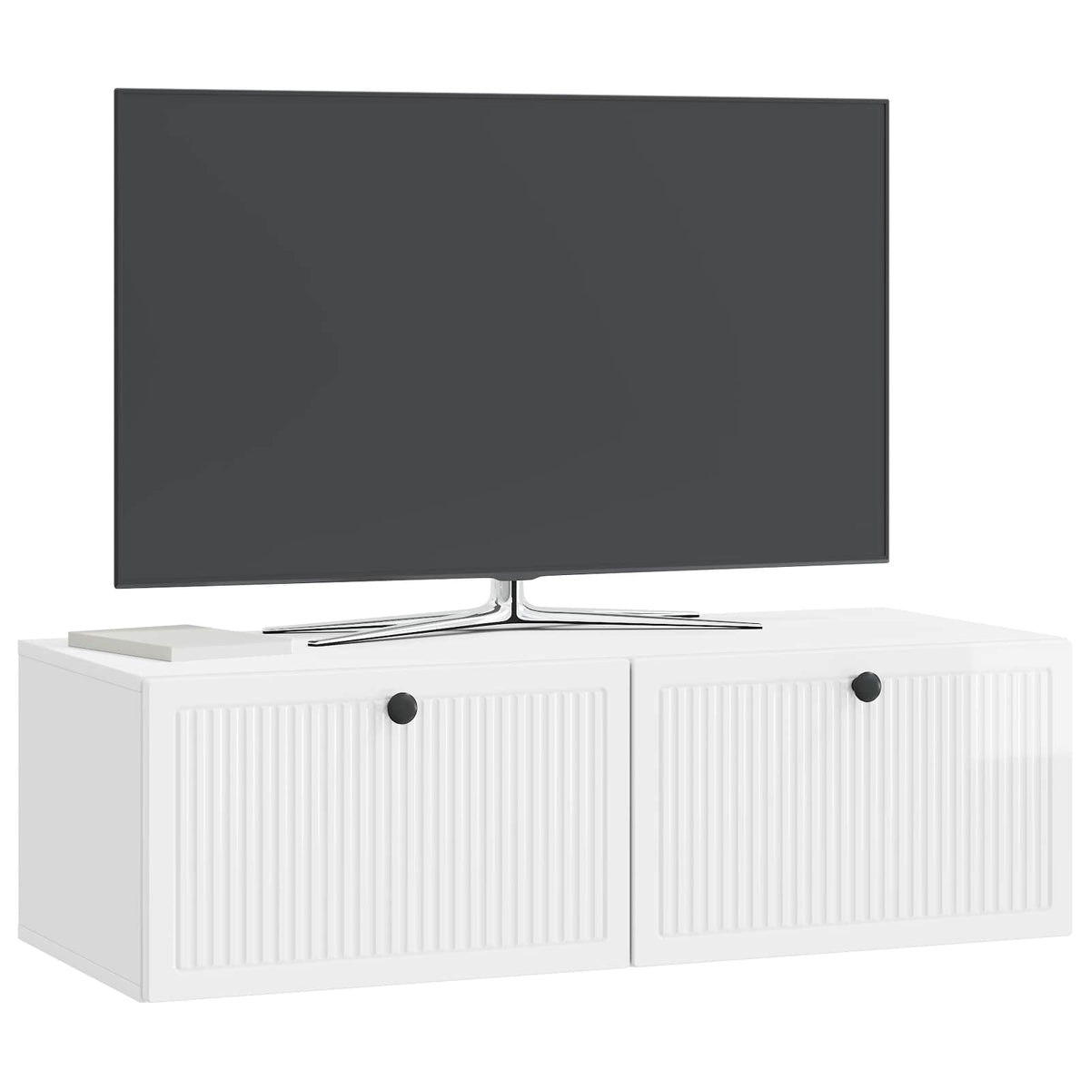 Wandmontierter TV-Schrank Hochglanz Weiß 98 x 41 x 30 cm