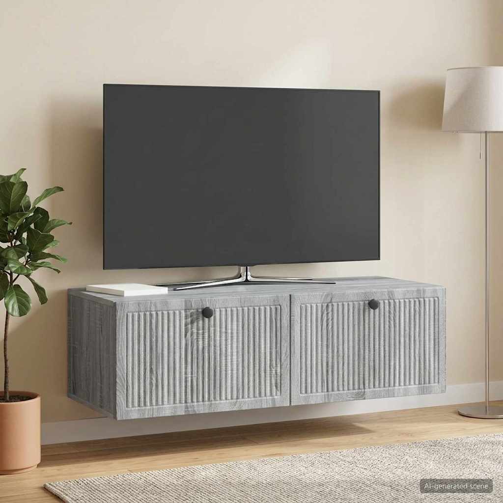 Wandmontierter TV-Schrank Graues Sonoma 98 x 41 x 30 cm