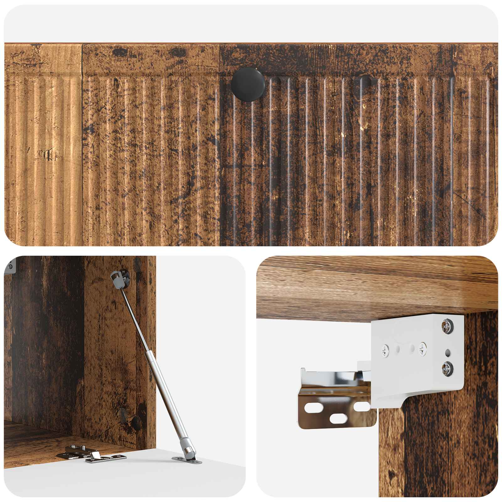 Wandmontierter TV-Schrank Altholz 98 x 41 x 30 cm Holzwerkstoff