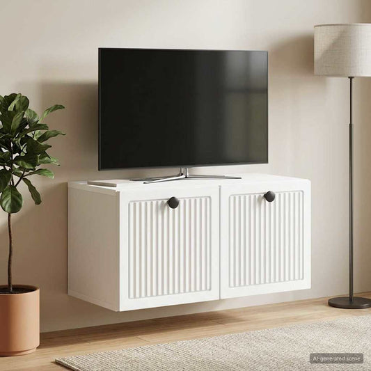 Wandmontierter TV-Schrank Weiß 59,5 x 31 x 30 cm Holzwerkstoff